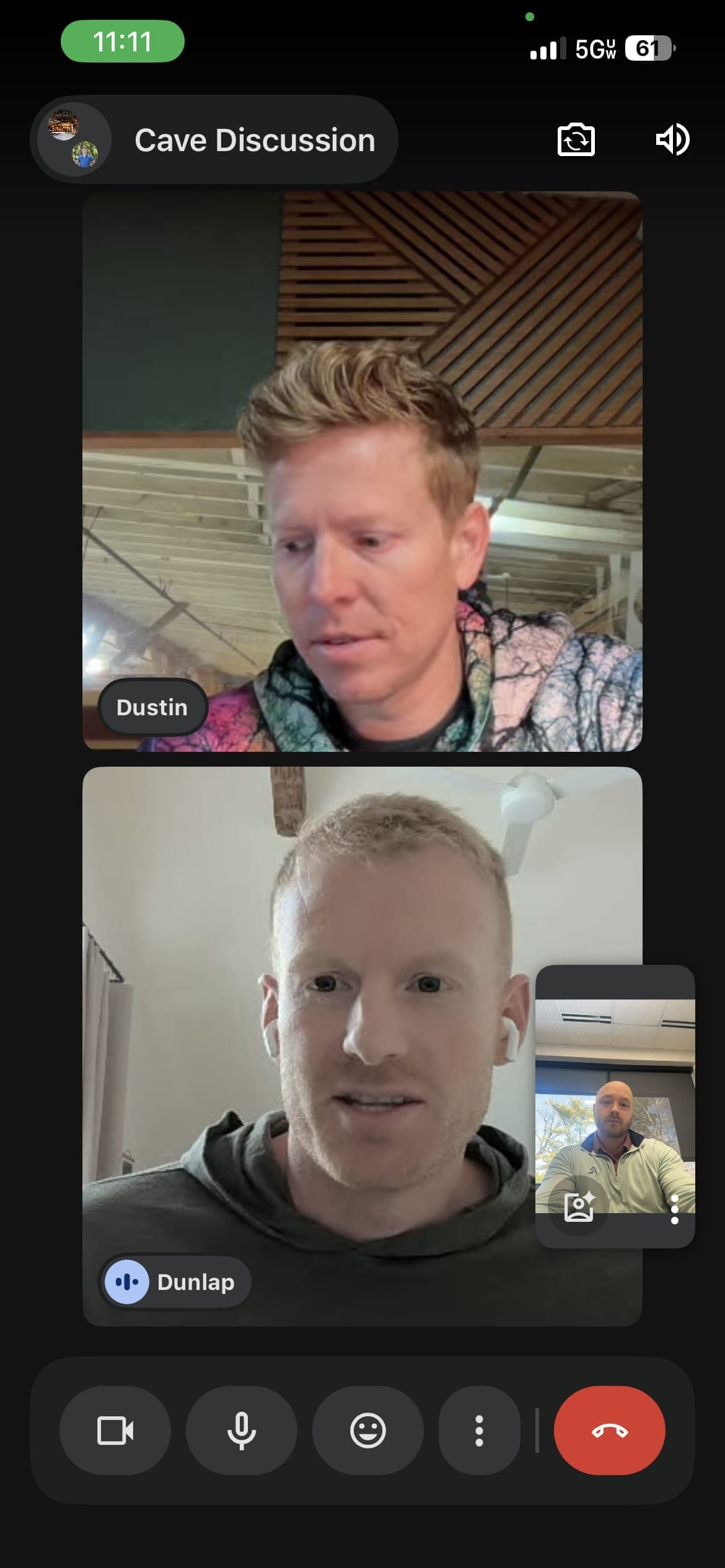 Video call with Dunlap Hollow's team and Dustin from O2 Treehouse